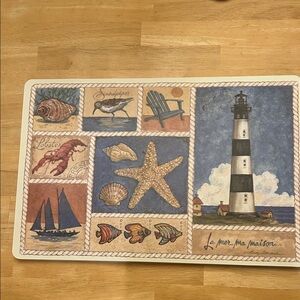 Nautical Themed Placemat with Lighthouse Design set of 4